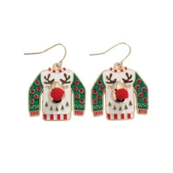 Rudolph Sweater Dangle Earrings By Periwinkle
