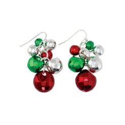 Christmas Jingle Bell Cluster Earrings By Periwinkle