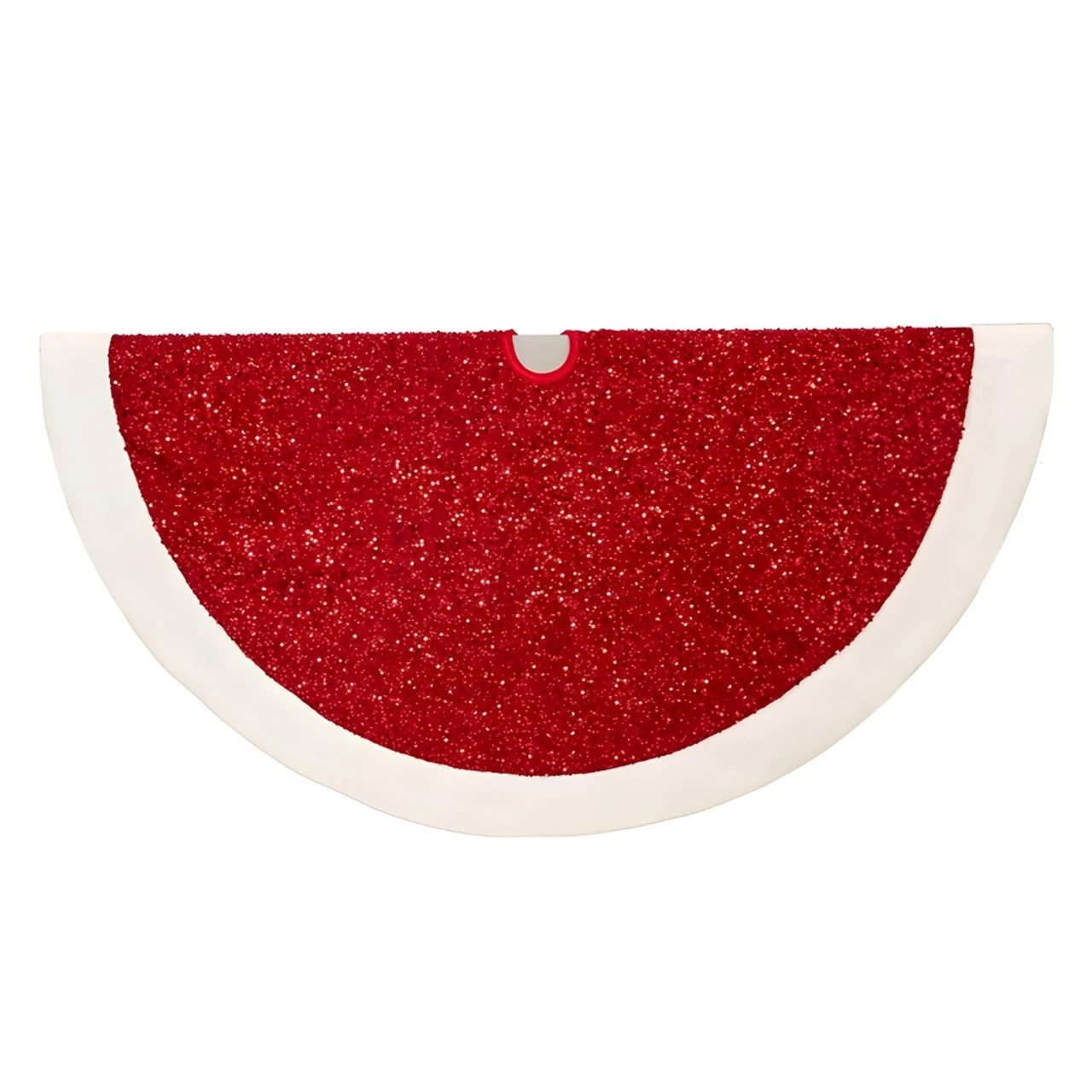Kurt Adler Red Sequined Tree Skirt - Image 2