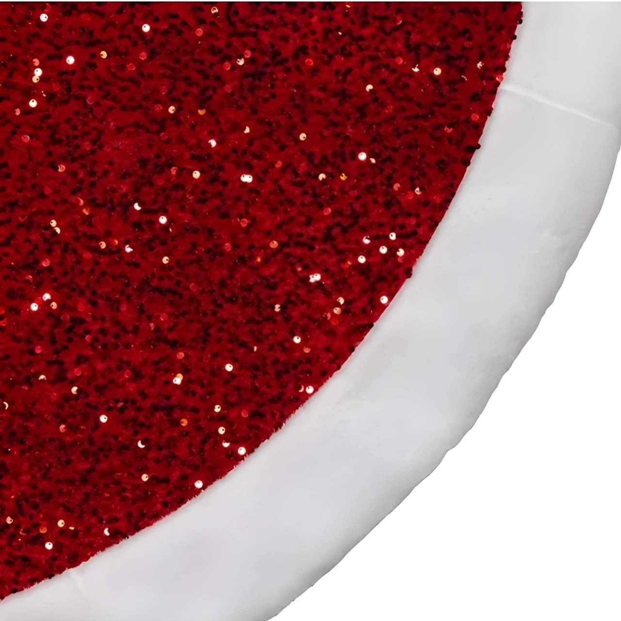Kurt Adler Red Sequined Tree Skirt - Image 3