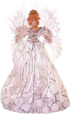 Kurt Adler White And Silver Angel Tree Topper