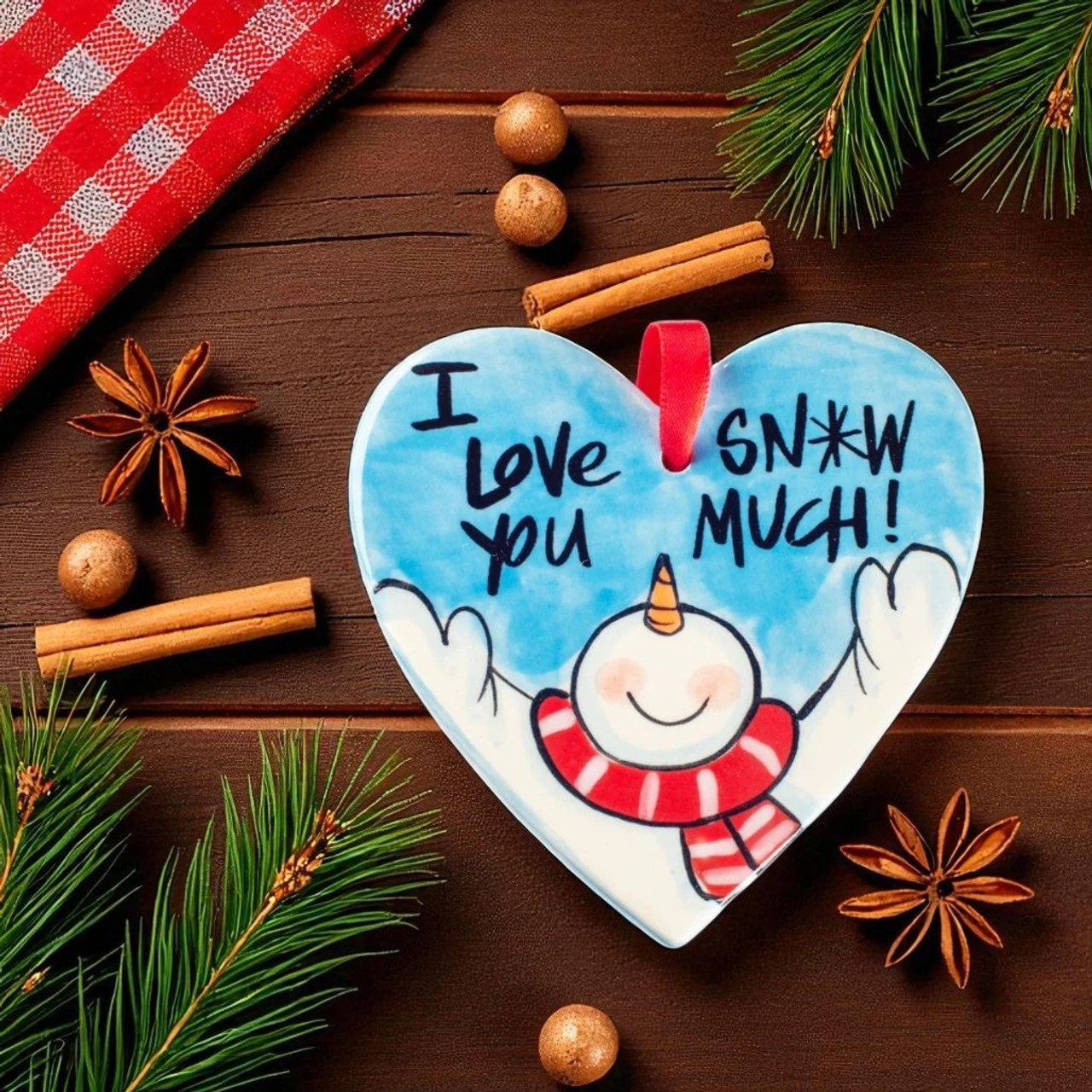 Nola Watkins I Love You Snow Much Hand Painted Ornament - Image 2