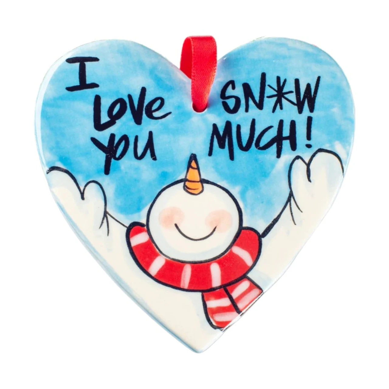 Nola Watkins I Love You Snow Much Hand Painted Ornament