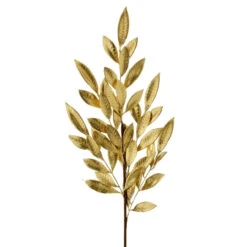 31" Gold Metallic Leave Spray