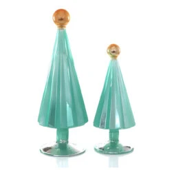 Pleated Tree Small Moss Aqua Set Of 2