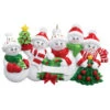 Personalized Snow Family Of 5 Ornament