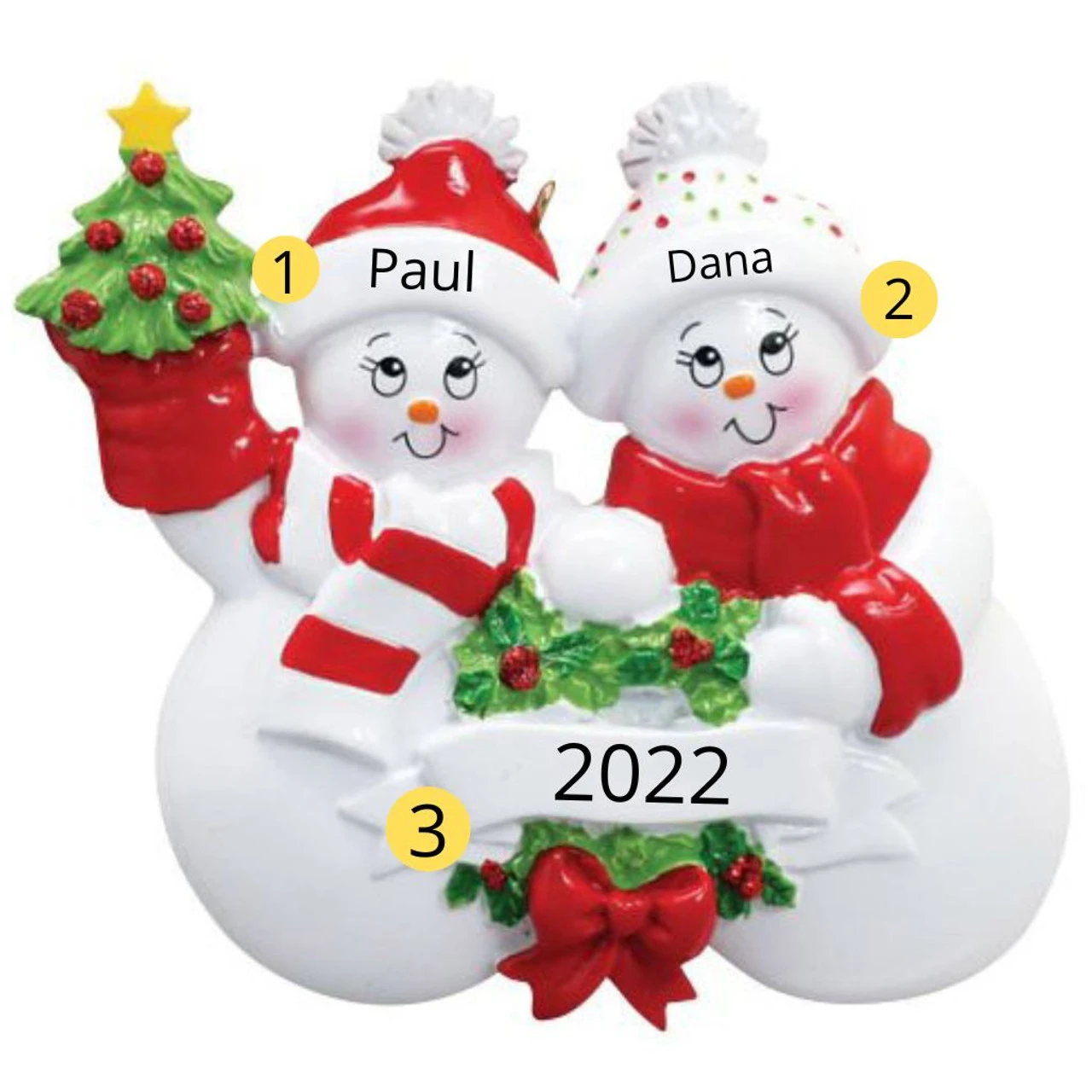 Personalized Snow Family Of 2 Ornament - Image 2