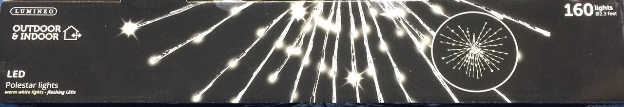 Lumineo 160 LED Warm White Flashing 27" Polestar Silver Wire