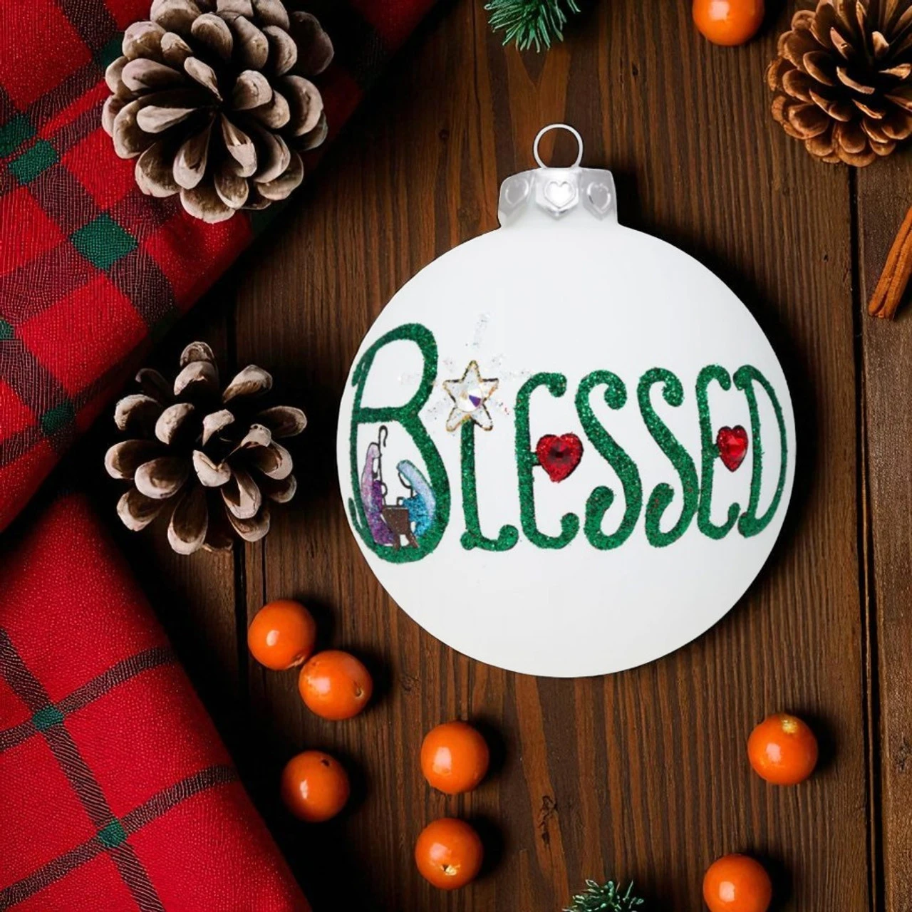 Heart Gifts Blessed Glass Ornament - Image 2