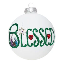 Heart Gifts Blessed Glass Ornament