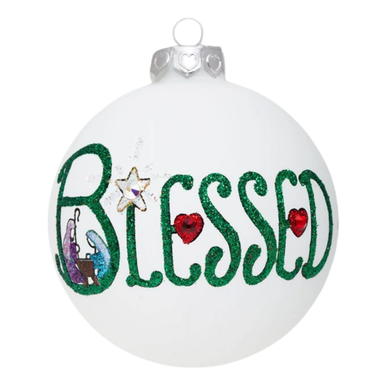 Heart Gifts Blessed Glass Ornament
