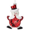 Peppermint Snowman Ornament