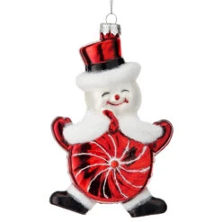 Peppermint Snowman Ornament