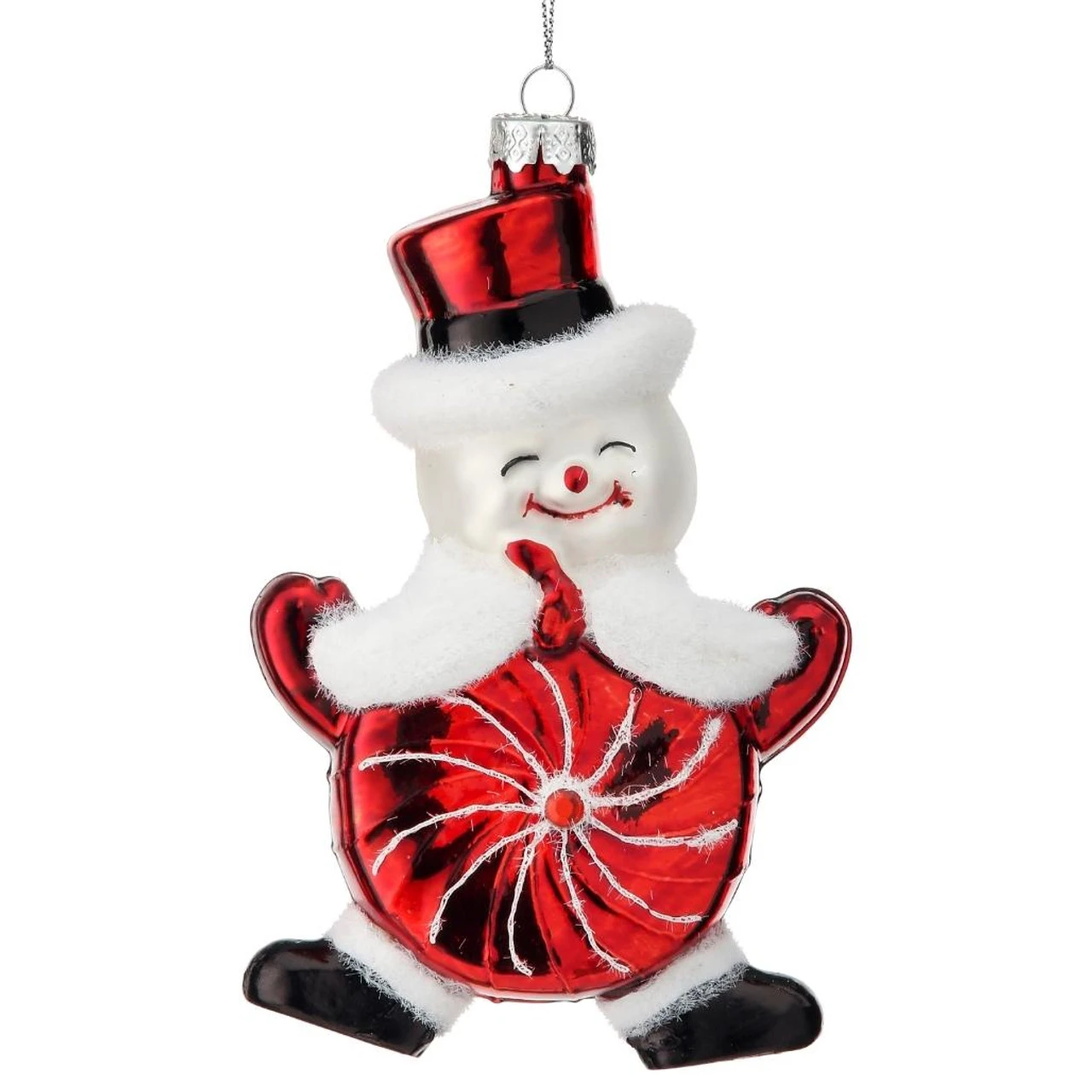 Peppermint Snowman Ornament