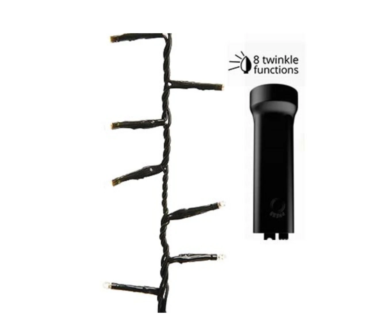 Lumineo 96 LED Warm White Twinkle Lights Black Wire - Image 4