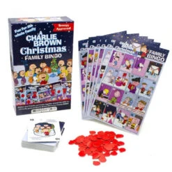 Peanuts Charlie Brown Christmas Family Bingo Game Set