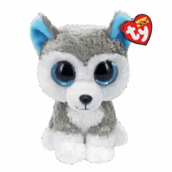Grey And White Husky Plush Toy, 13"