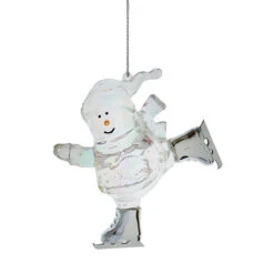 Kurt Adler Acrylic Snowman Ice Skating Ornament