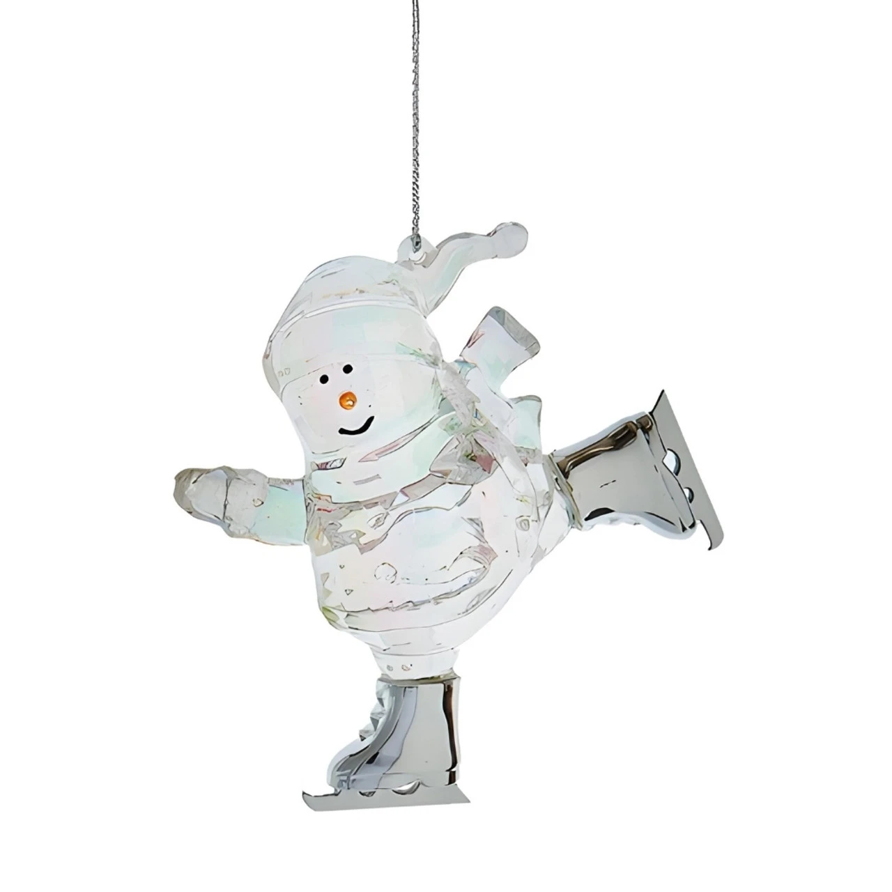 Kurt Adler Acrylic Snowman Ice Skating Ornament