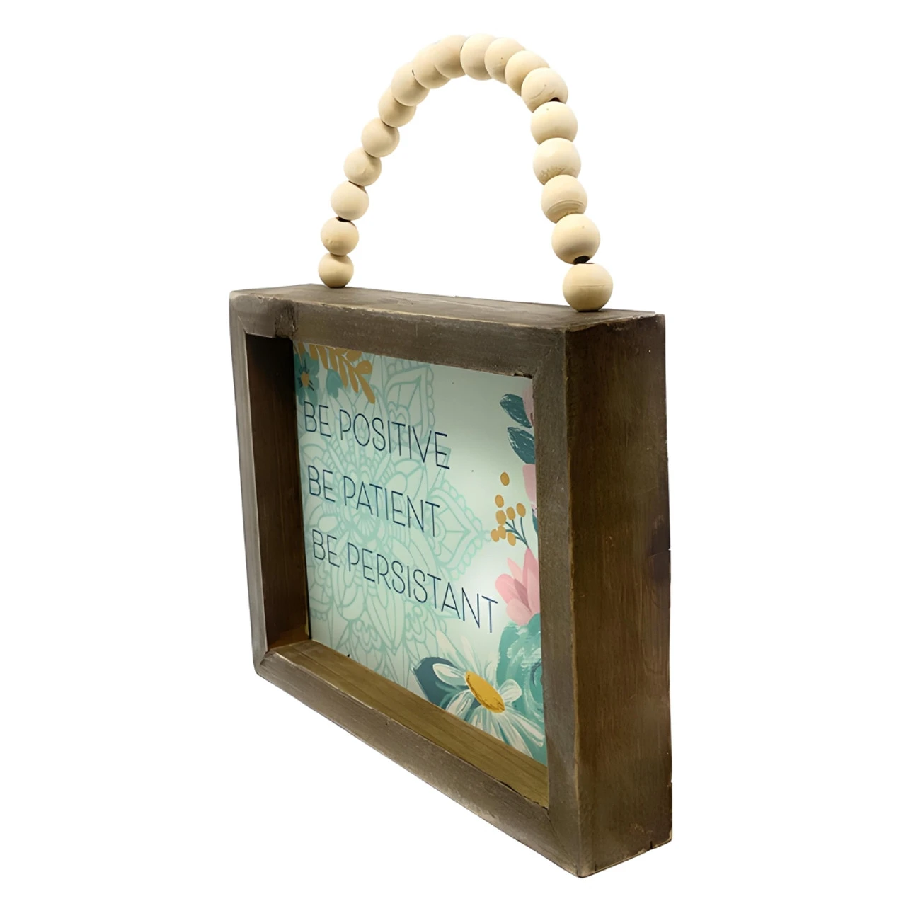 Be Positive Inspirational Beaded Wood Sign - Image 2