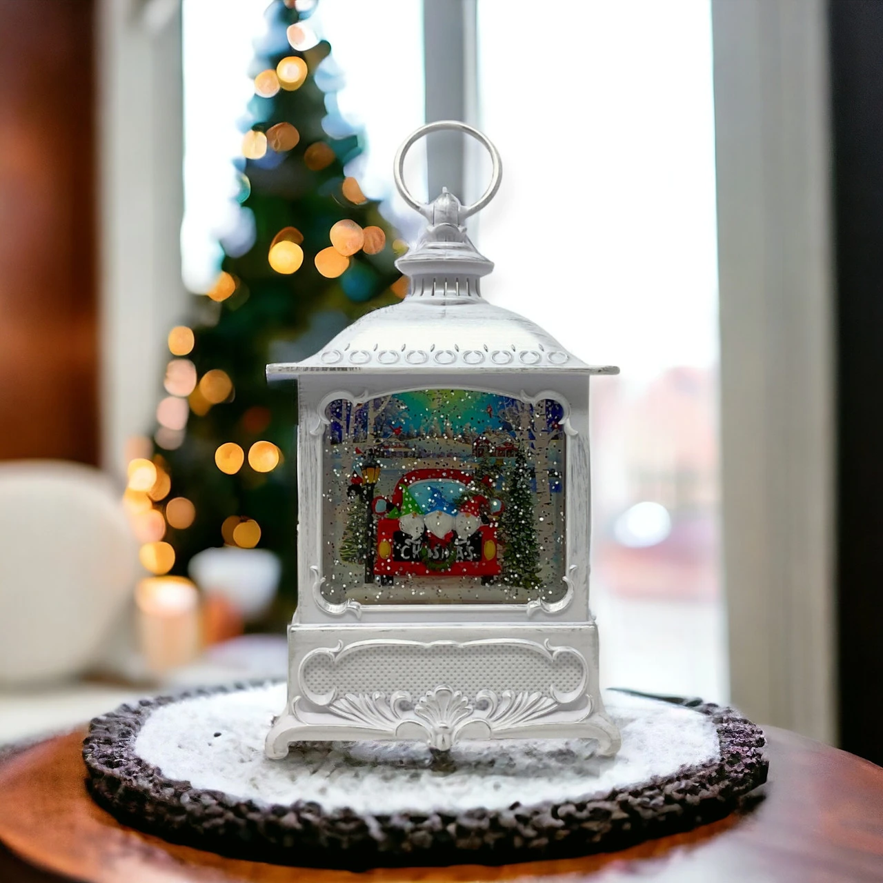 Christmas Gnomes In Red Truck Water Shimmer - Image 2