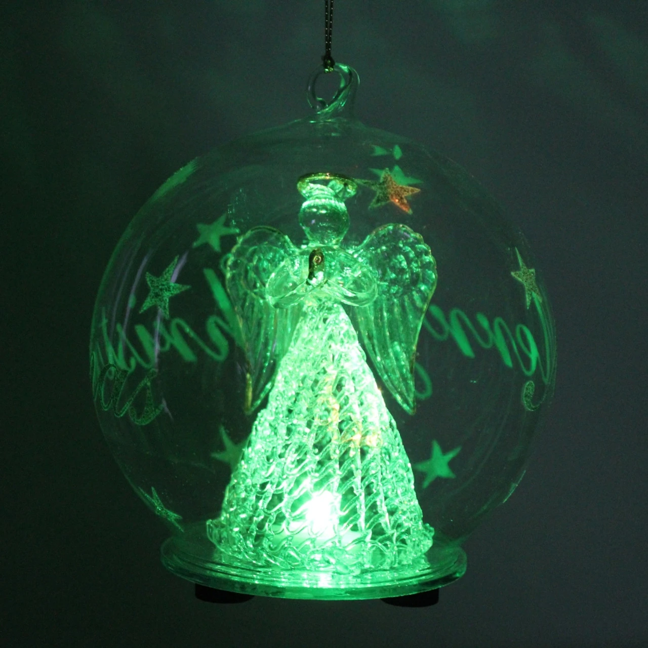 Color Changing LED Angel Praying Glass Globe - Image 6