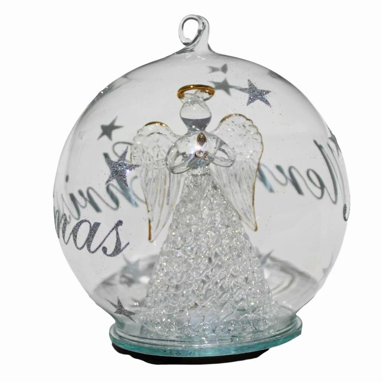 Color Changing LED Angel Praying Glass Globe