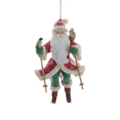 Kurt Adler Comfort And Joy Skiing Santa Ornament