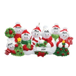 Personalized Snow Family Of 7 Ornament