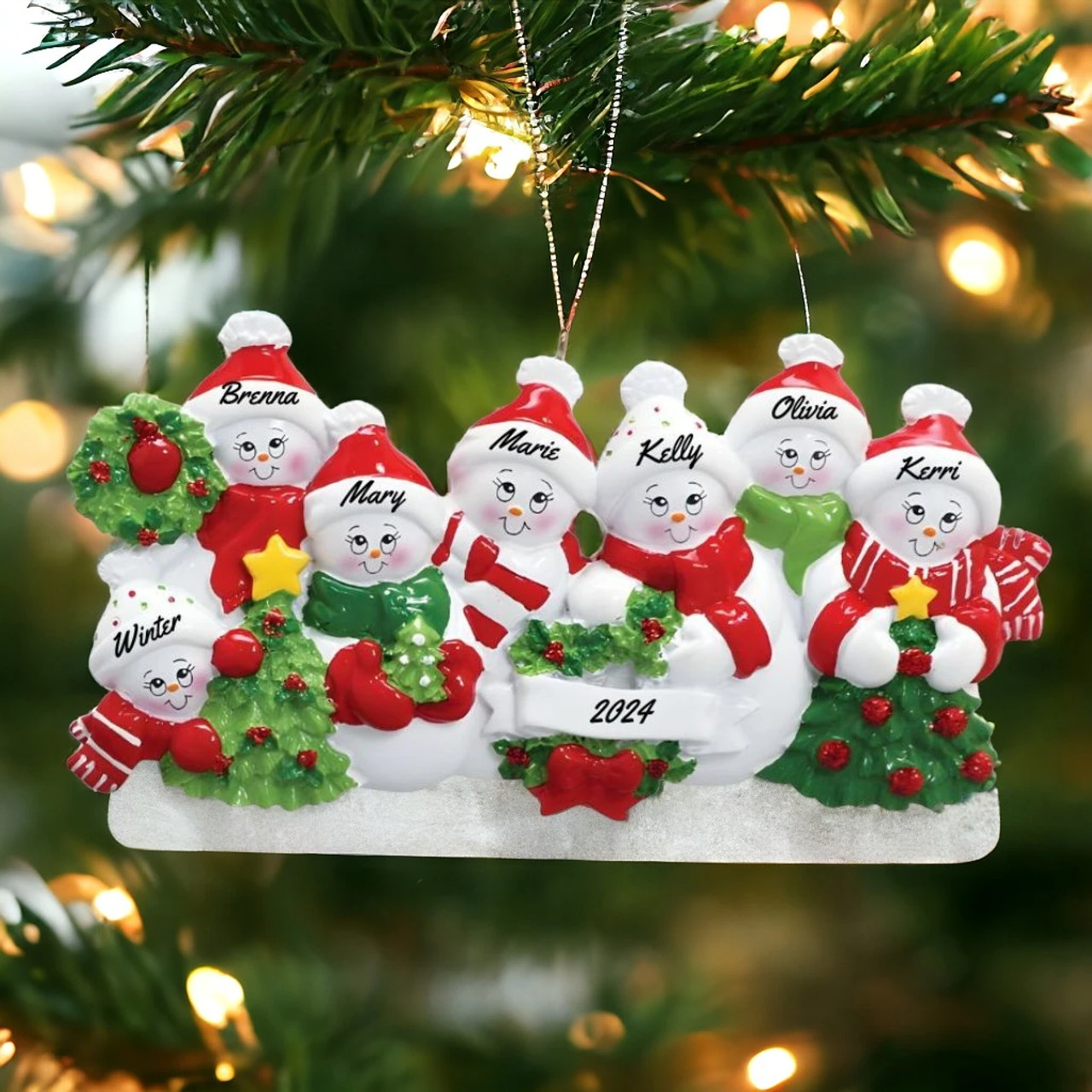 Personalized Snow Family Of 7 Ornament - Image 2
