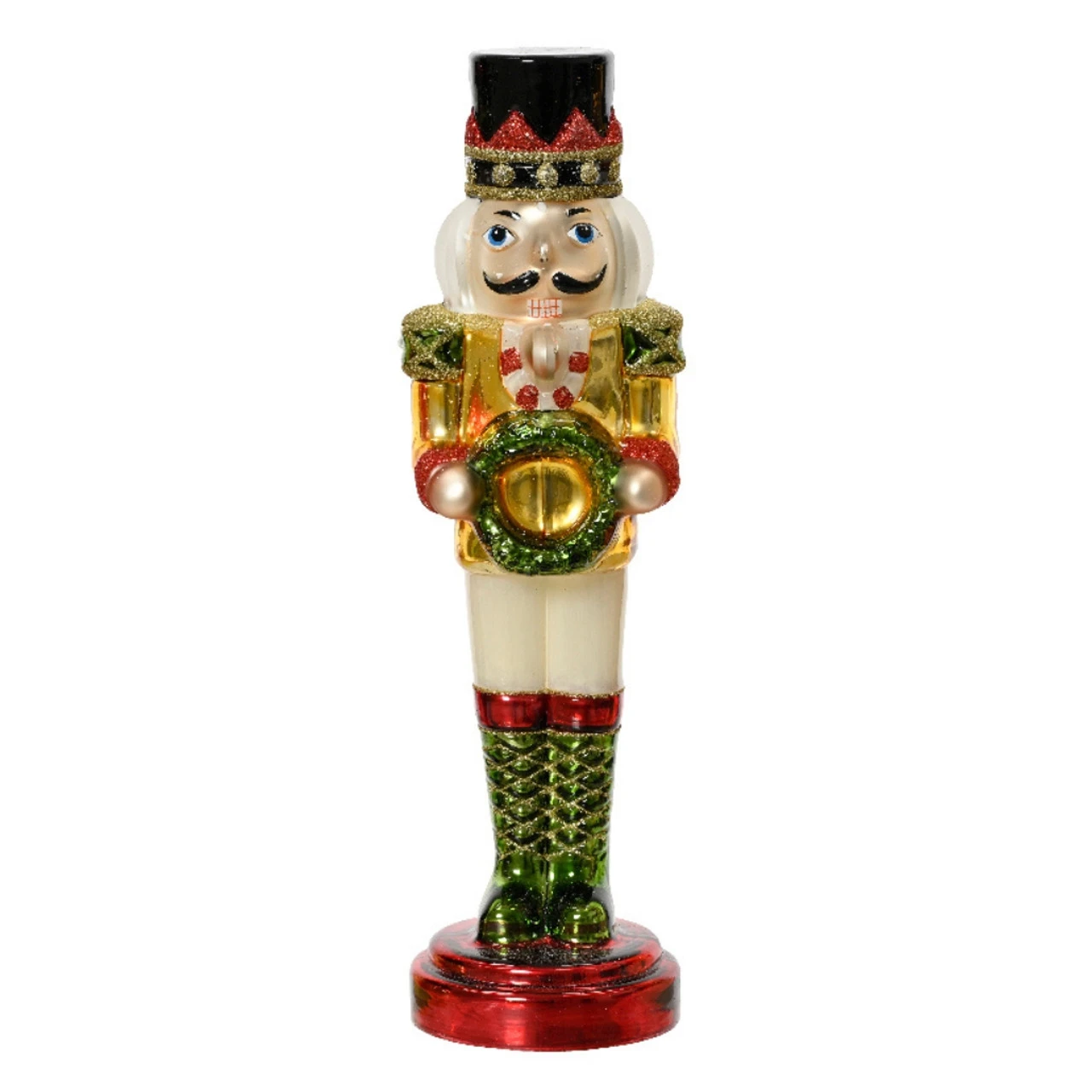 Glass Nutcracker With Black Hat Figurine