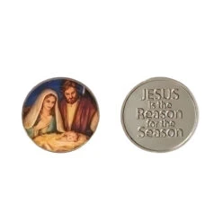Two-Sided Nativity & Message Coin - Jesus Is The Reason
