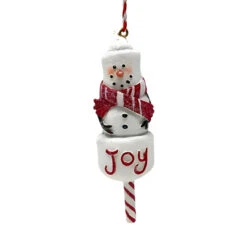 Joy Marshmallow Snowman Ornament