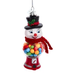 Kurt Adler Glass Snowman Gum Ball Machine Ornament