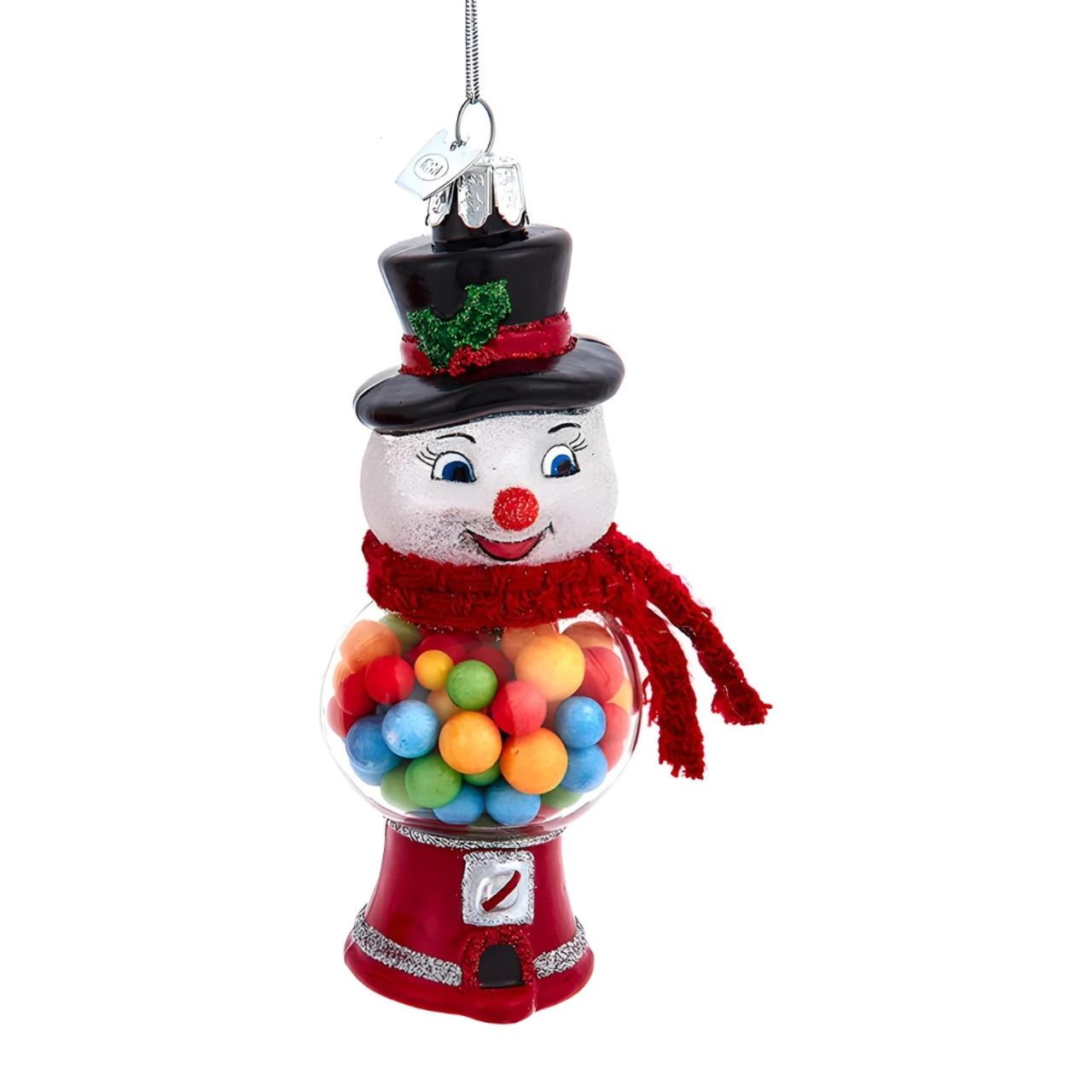 Kurt Adler Glass Snowman Gum Ball Machine Ornament
