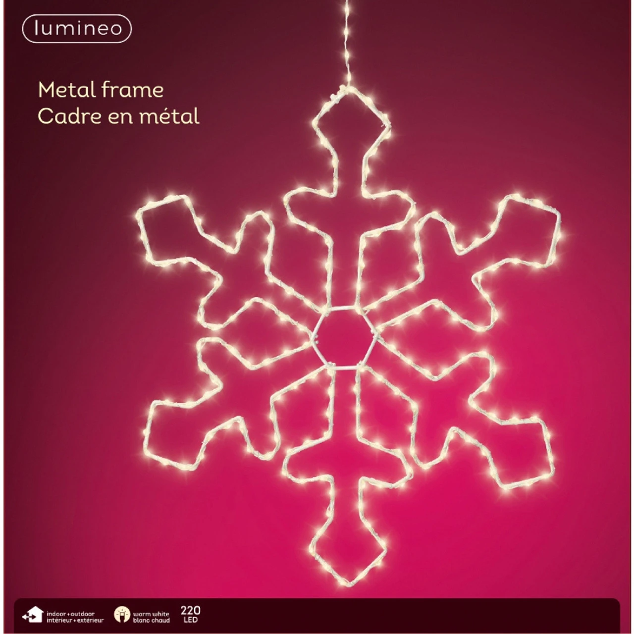 Lumineo 220 LED Warm White Metal Frame Snowflake