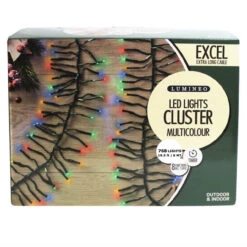 Lumineo 768 LED Multi-Color Cluster Lights Green Wire