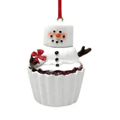Marshmallow Snowman Cupcake Ornament