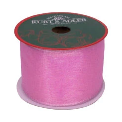 Kurt Adler Pink Iridescent Sheer Wired Ribbon