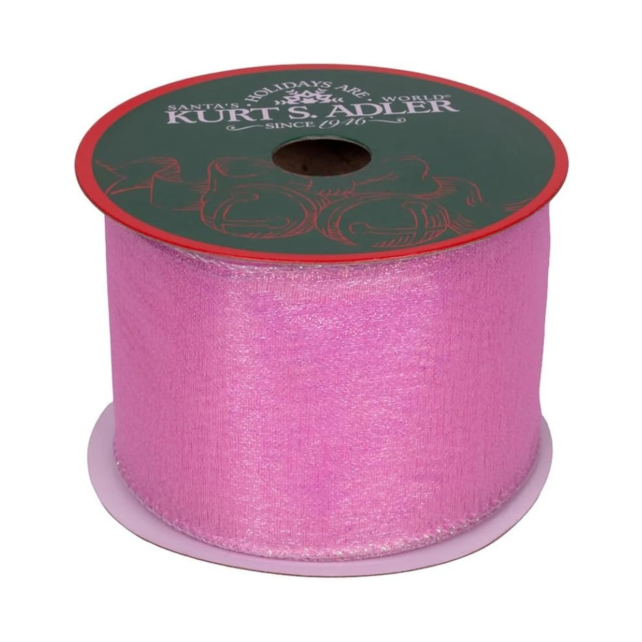 Kurt Adler Pink Iridescent Sheer Wired Ribbon