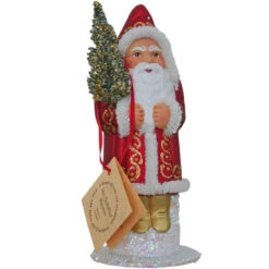 Red Santa With Gold Candy Container