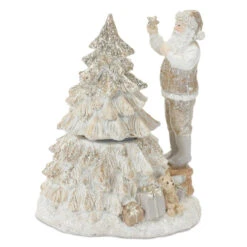 Santa With Tree Resin Figurine