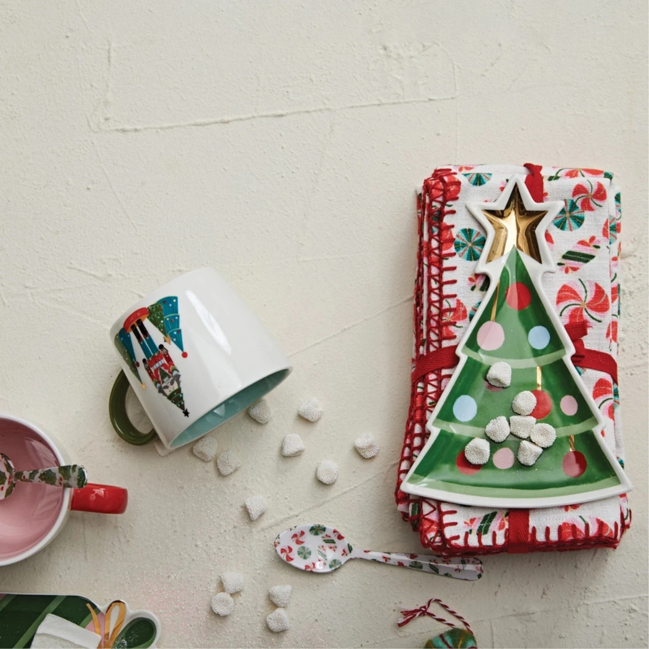 Stoneware Tree Shaped Gold Electroplating Plate - Image 2