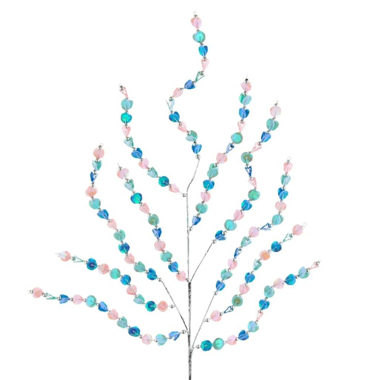 Kurt Adler Blue, Green And Pink Sequined Branch