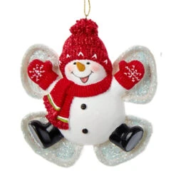 Kurt Adler Red Snowman Angel Ornament