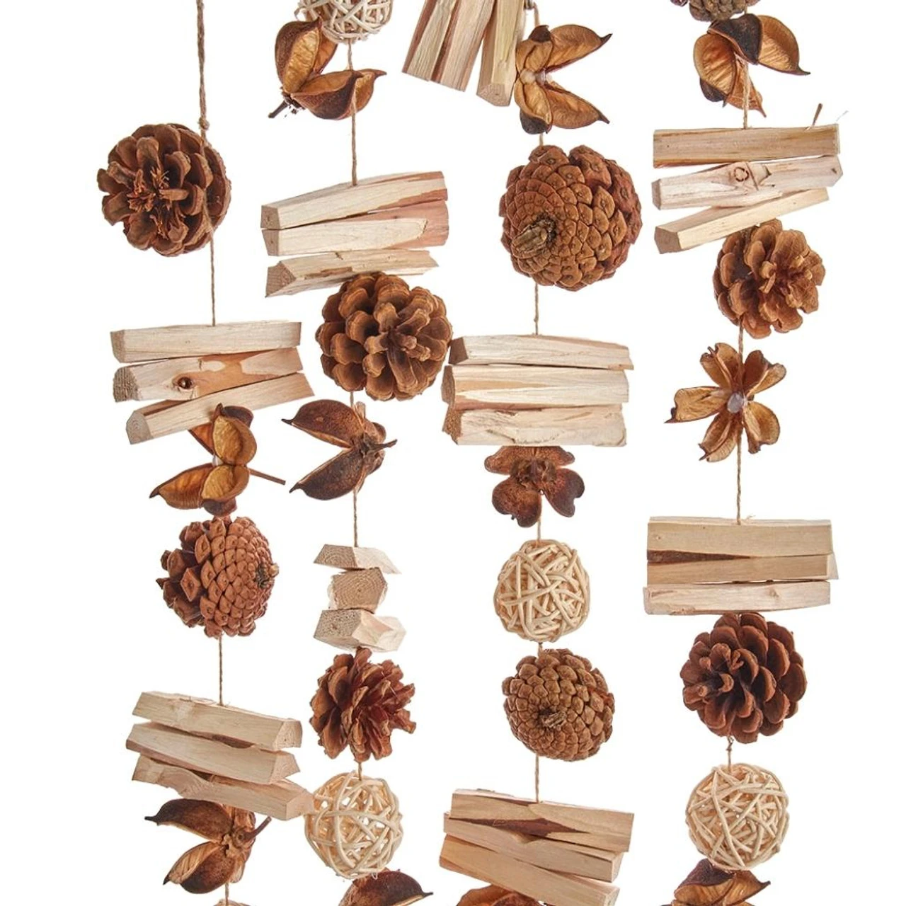 Kurt Adler Pinecone And Wood Garland