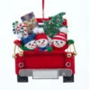 Kurt Adler Personalized Snowman Family Of 3 On Truck Ornament