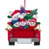 Kurt Adler Personalized Snowman Family Of 5 On Truck Ornament
