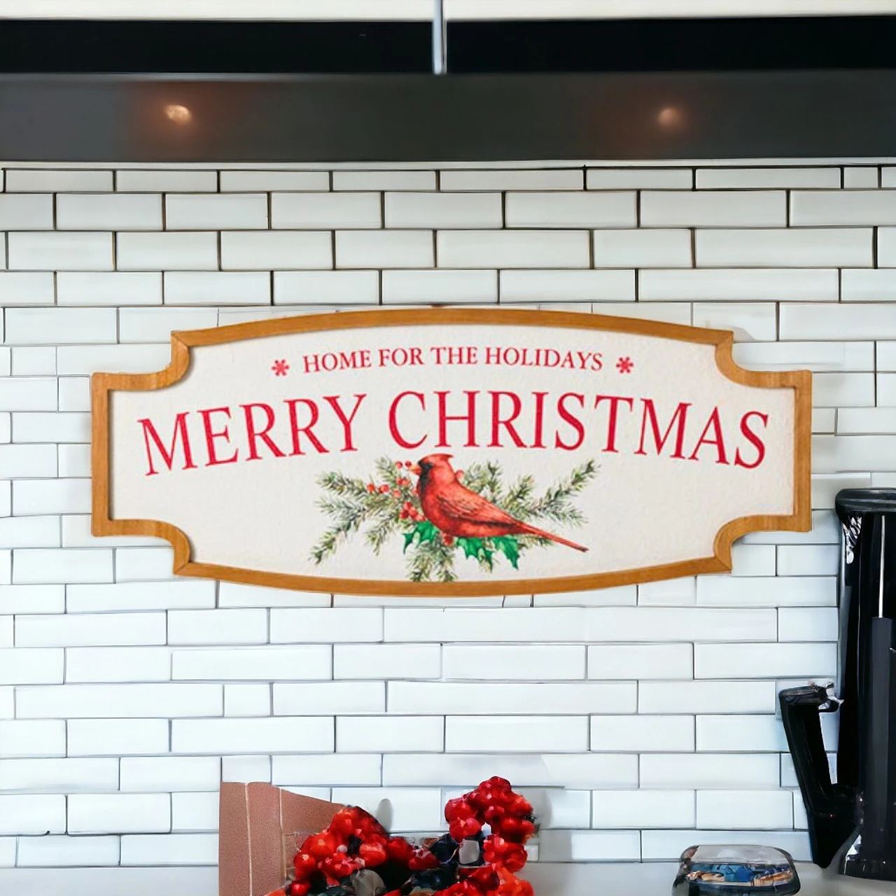 36" Cardinal 'Merry Christmas' Wooden Wall Plaque - Image 2