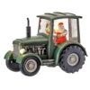 Santa Green Tractor Water Globe Shimmer